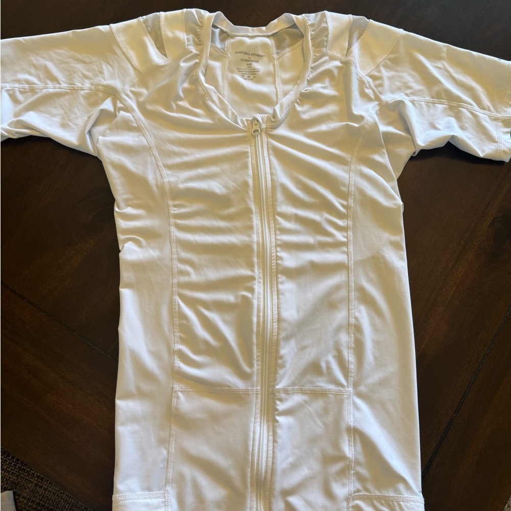 White Zip-Up Athletic Top